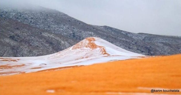 Fotos: Nieve en el desierto del Sahara por primera vez en 37 años