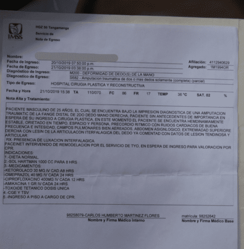 AFICIONADO DEL SAN LUIS QUE PERDIÓ SUS DEDOS INTERPUSO SU DENUNCIA ANTE LA FISCALIA Y LA CEDH
