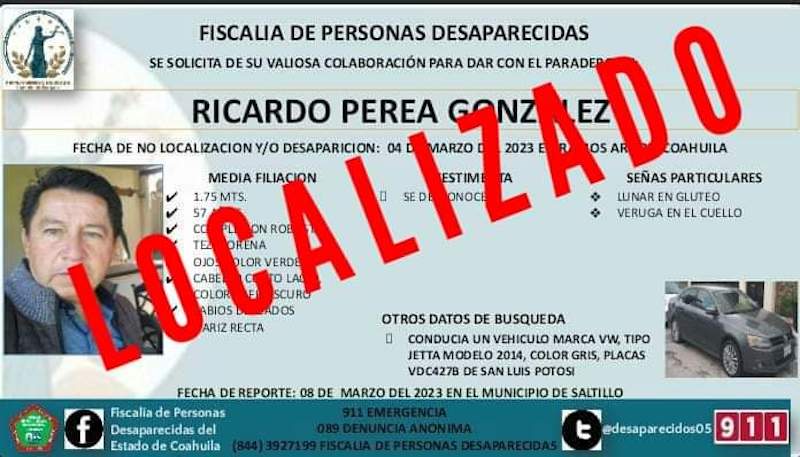 Empresario de Querétaro desaparecido en Coahuila, localizado muer…