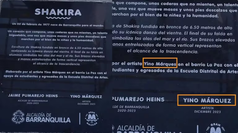 Homenaje a Shakira es empañado por error ortográfico